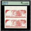 Image 2 : COSTA RICA, San José, uncut pair of 1000 colones reverses paired with Venezuela, Banco Central, 10 b