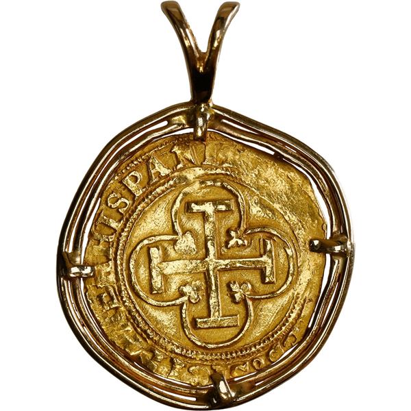 SPAIN, Seville, gold 1 escudo, Charles-Joanna, assayer * to right, mintmark S to left, mounted cross