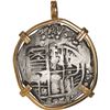 Image 1 : BOLIVIA, Potosí, cob 8 reales, Philip III, assayer not visible, Grade 1, ex-Atocha (1622), mounted c