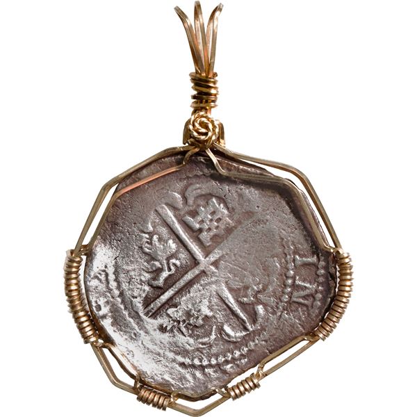 BOLIVIA, Potosí, cob 8 reales, Philip IV, assayer T (1630s), ex-Concepción (1641), mounted shield-si