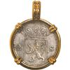 Image 1 : NETHERLANDS (United), Holland, 2 stuivers, 1724, ex-Akerendam (1725), mounted arms-side out in 14K g