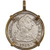 Image 1 : MEXICO, Mexico City, bust 2 reales, Charles III, 1783 FF, ex-Cazador (1784), mounted in 14K gold pen