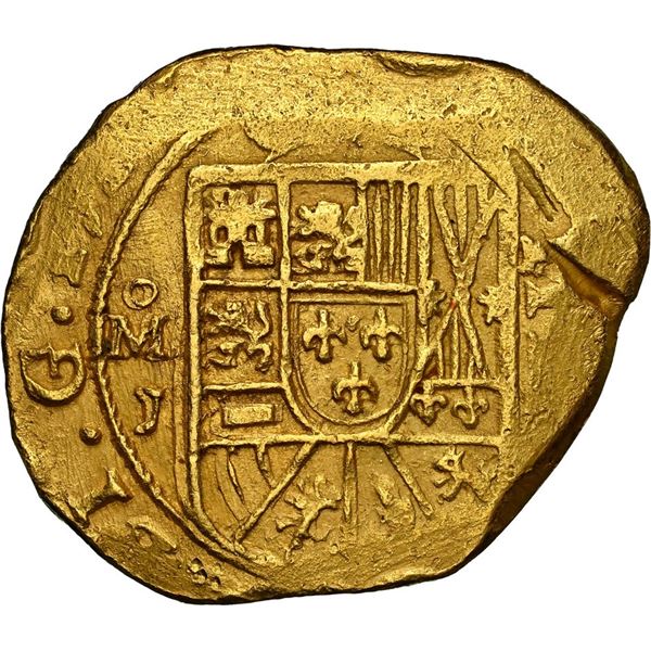 MEXICO, Mexico City, gold cob 4 escudos, 1714 J, NGC MS 62 (1715 Fleet Shipwreck Label).