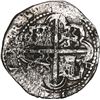 Image 2 : SPAIN, Seville, cob 2 reales, Philip II, assayer Gothic D with open at 4 o'clock outside tressure on