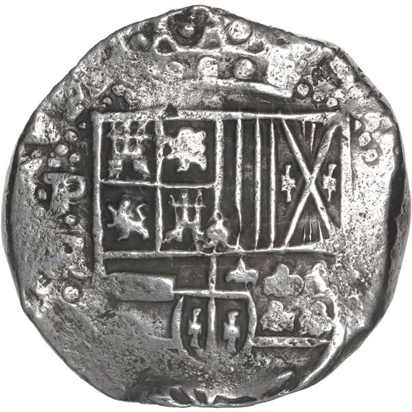 BOLIVIA, Potosí, cob 8 reales, Philip IV, assayer TR (late 1630s).