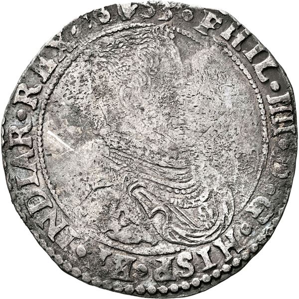 NETHERLANDS (Spanish), Brabant, Antwerp mint, portrait half ducatoon, Philip IV, 1653, NGC F details