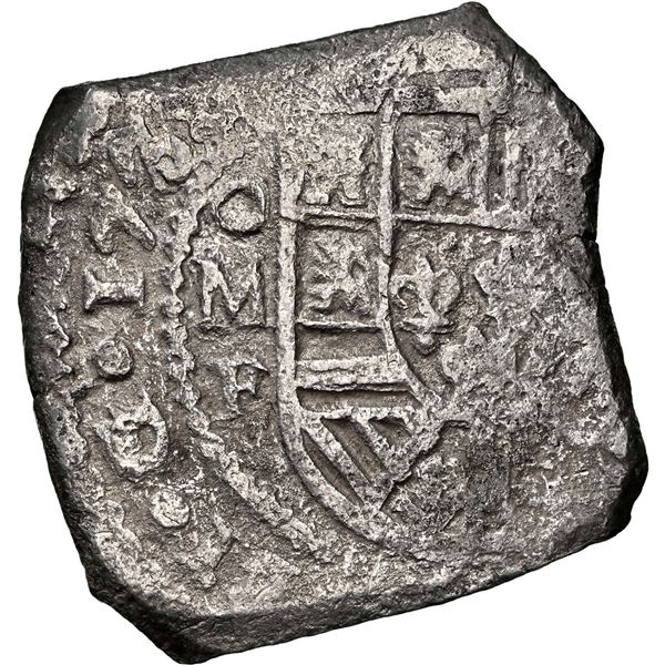 MEXICO, Mexico City, cob 8 reales, 1732 F, NGC VF details / sea salvaged (Shipwreck Blue Label), ex-