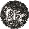 Image 2 : CEYLON (British), 25 cents, Edward VII, 1909.