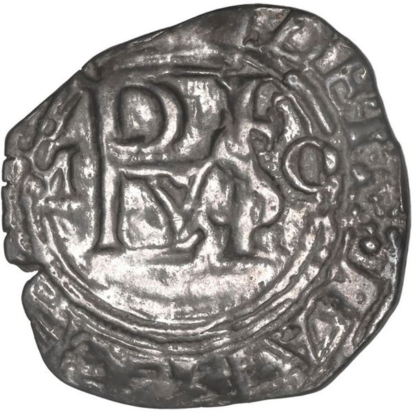 MEXICO, Mexico City, cob ½ real, Philip II, assayer O to right, mintmark oM to left (oM-O).