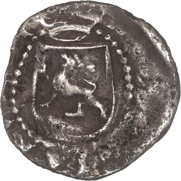 PERU, Lima, cob ¼ real, Philip II, assayer Diego de la Torre, * to right of castle.