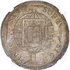 Image 2 : BRAZIL, Rio, 960 reis, João VI, 1821-R, struck over a Spanish colonial bust 8 reales, NGC MS 62, ex-