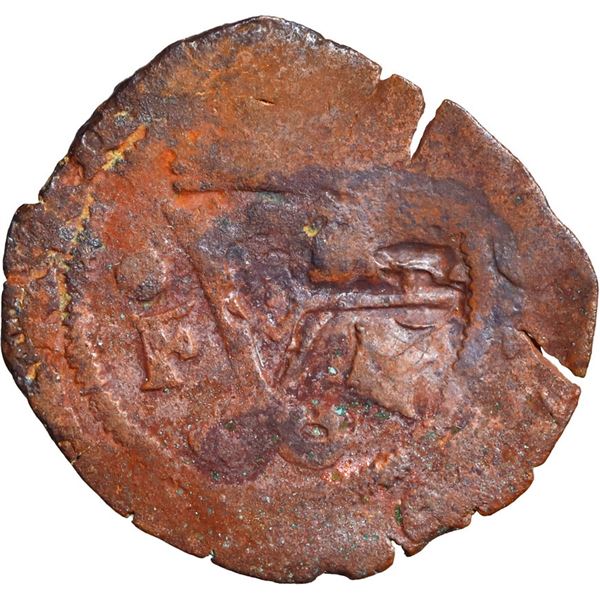 DOMINICAN REPUBLIC, Santo Domingo, copper 4 maravedís, Charles-Joanna, assayer F to left, denominati