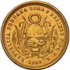 Image 2 : PERU, Lima, gold 5 soles, 1863 YB, NGC UNC details / cleaned, ex-Almenara.