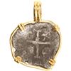 Image 2 : BOLIVIA, Potosí, cob ½ real, Charles II, date not visible, mounted cross-side out in 14K gold bezel 