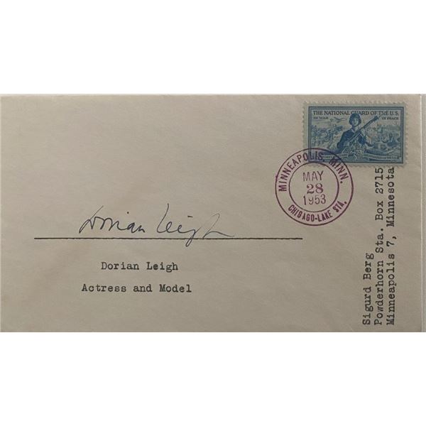 Dorian Leigh signed 1953 cover