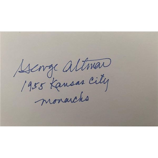 1955 Kansas City Monarchs George Altman original signature