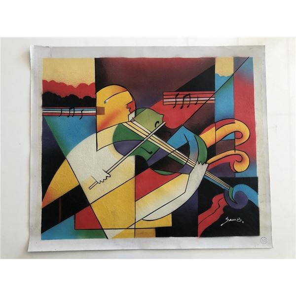 Violinist Abstract original painting on canvas