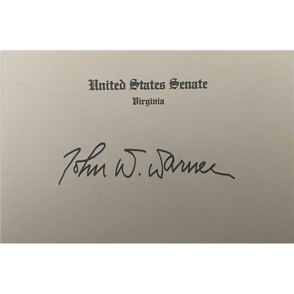 Virginia  Senator John Warner original signature