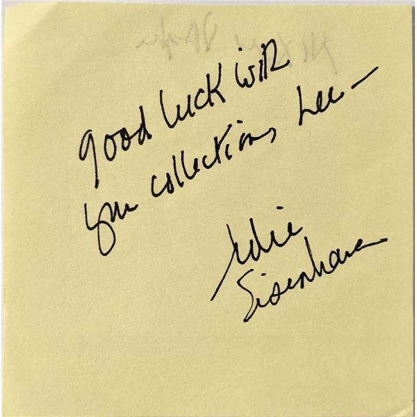 Julie Eisenhower signed post it note