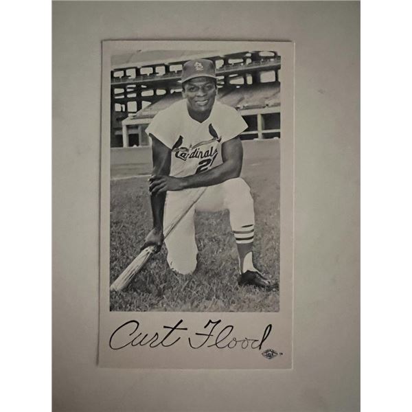 Curt Flood facsimile signed photo.3x5 inches