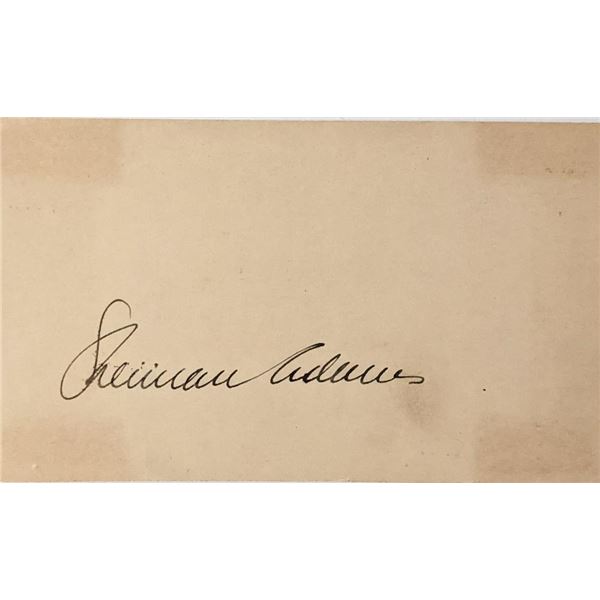 Gov. Sherman Adams signed postal card