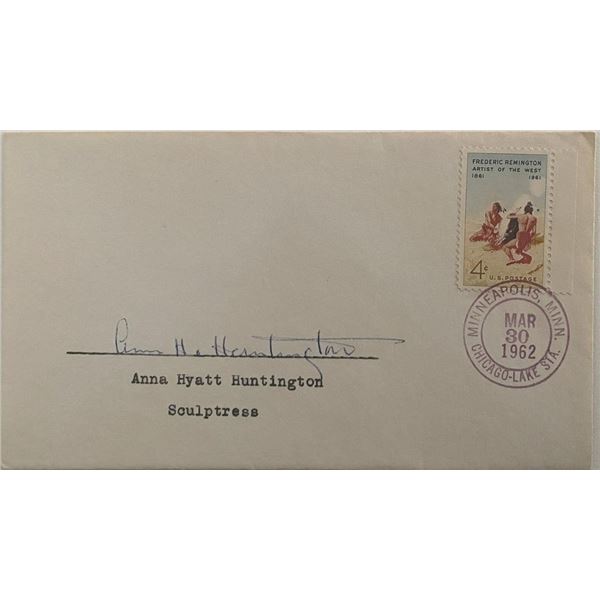 Sculptress Anna Hyatt Huntington signed 1962 cover