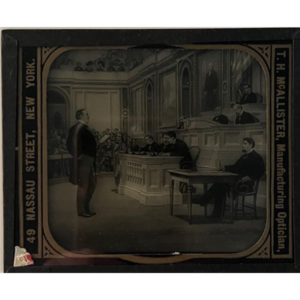 President William McKinley glass slide. 3x4 inches
