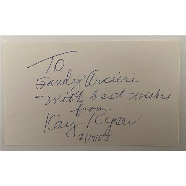 Bandleader Kay Kyser signed note
