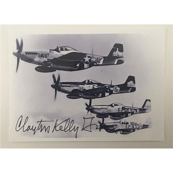 WWII Ace Clayton Kelly Gross signed photo