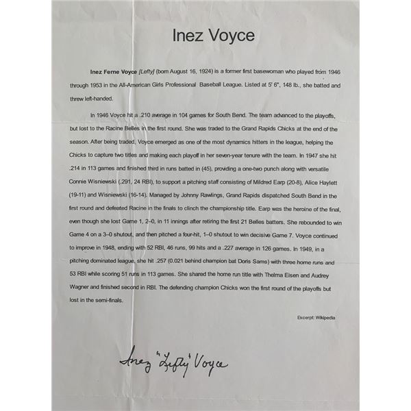 Inez Voyce Signed Wikipedia Bio Page