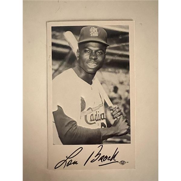 Lou Brock facsimile signed photo. 3x5 inches
