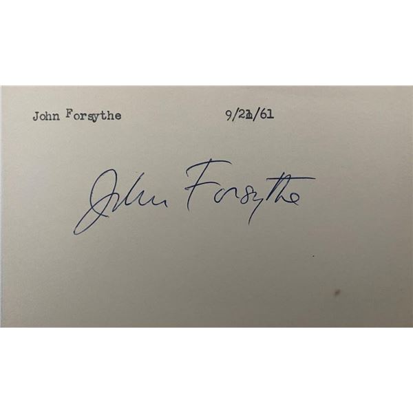 Actor John Forsythe original signature
