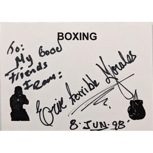 Boxer Ã‰rik El Terrible Morales signed note