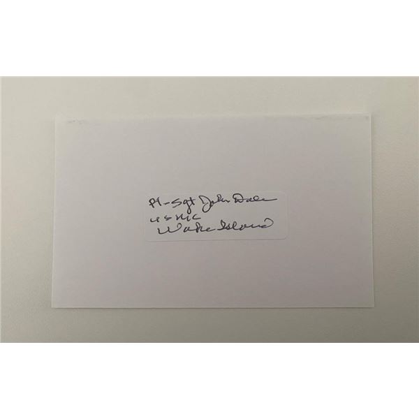 US Marine Corps Sgt. John Dale original signature
