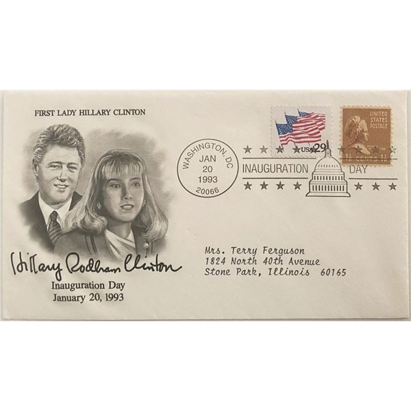 First Lady Hillary Clinton Inauguration Day 1993 First Day Cover