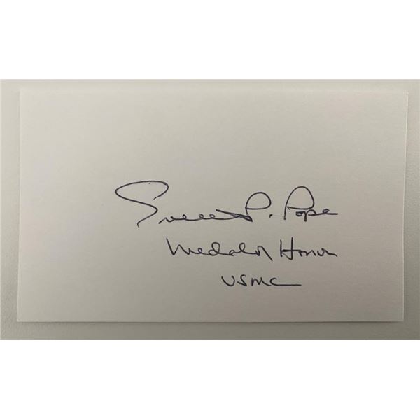 WWII MOH Recipient Major Everett P. Pope Original Signature