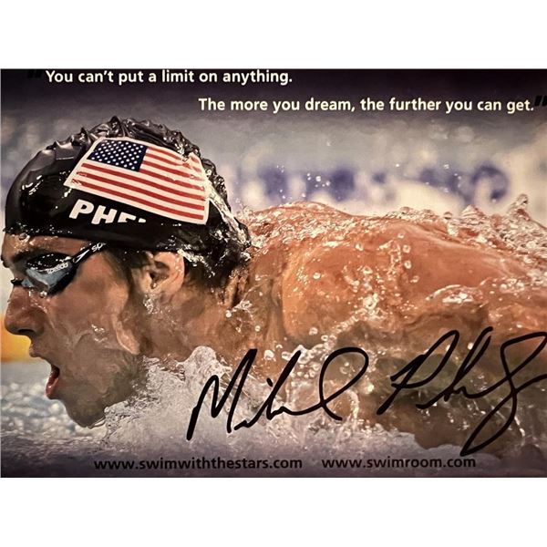 Michael Phelps facsimile signed photo. 8x10 inches