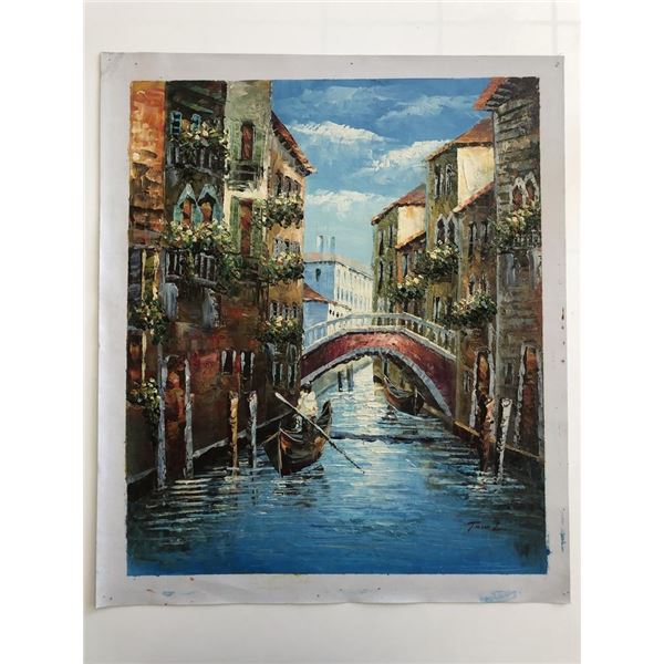 Venice Canal original painting on canvas