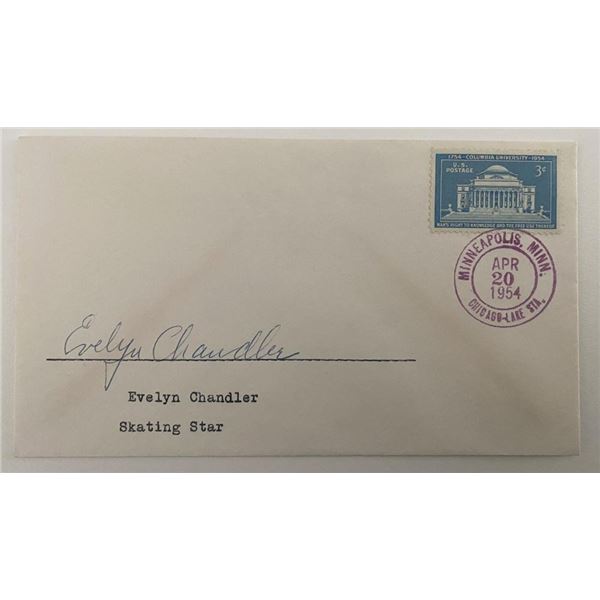 Skating Star Evelyn Chandler signed envelope