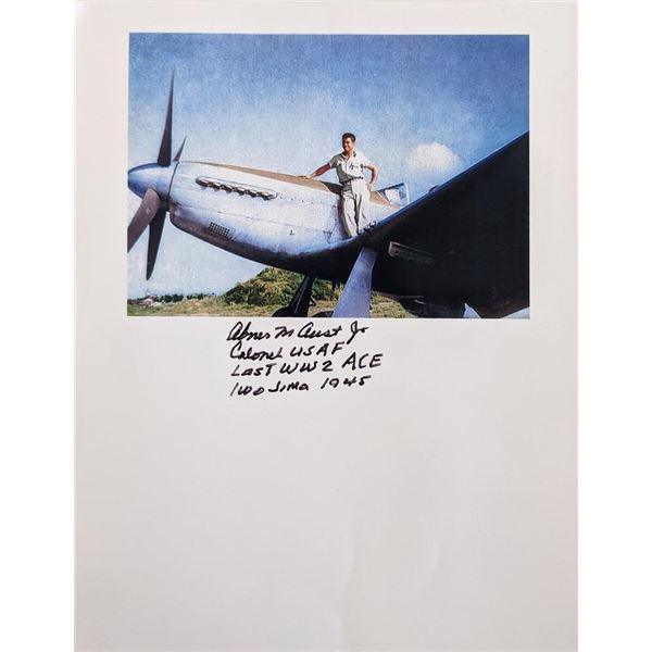 WW2 Fighter Ace Abner Maurice Aust Jr. signed photo