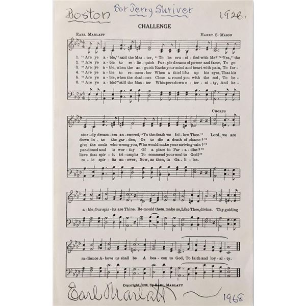 Earl Marlatt Challenge Sheet Music