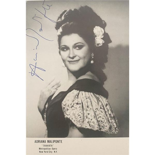 Operatic soprano Adriana Maliponte signed photo