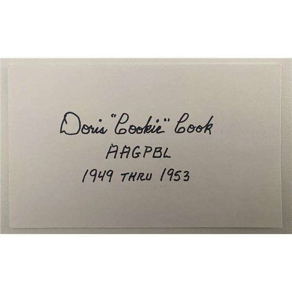 All American Baseball Player Doris Cook signed note