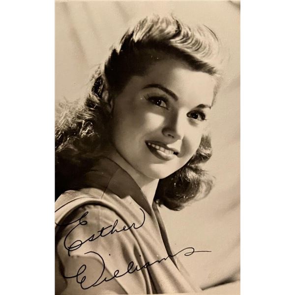 Esther Williams facsimile signed photo. 3x5 inches