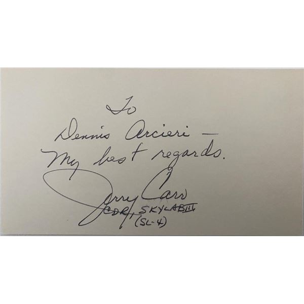 USMC Colonel Jerry Carr signed note