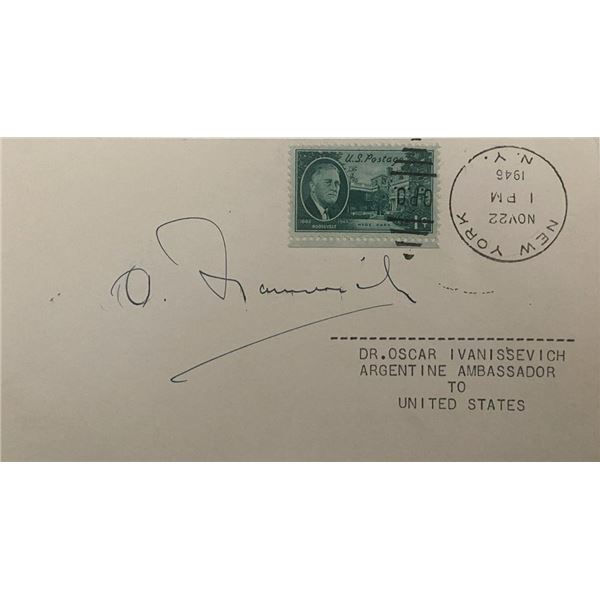 Oscar Ivanissevich signed 1946 cover