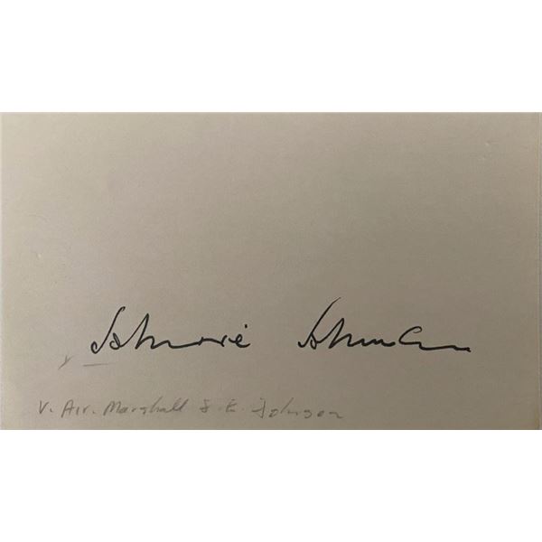 Air Vice Marshal James Edgar Johnson Signature.