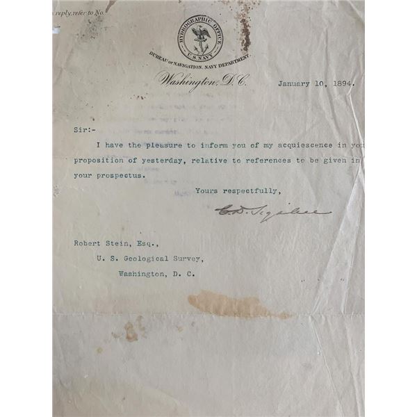 1894 U.S. Navy Signed Note