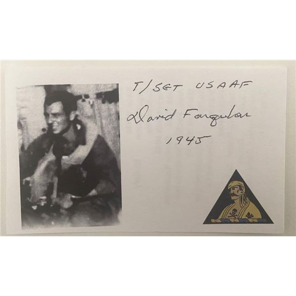 1945 WWII Sgt. David Ferguson USAAF signed photo card