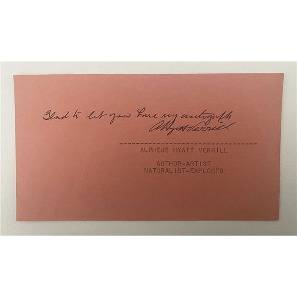 Alpheus Hyatt Verrill original signature